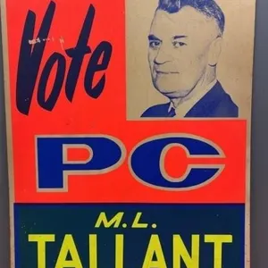 Vintage Cardboard Political Poster. 14”W x 22”H.