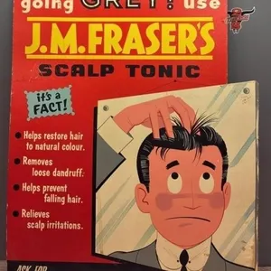 Vintage J.M. Fraser’s Scalp Tonic Cardboard