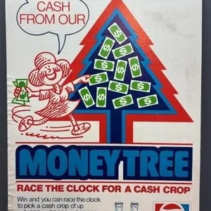 Vintage Cardboard Pepsi Money Tree Promotional