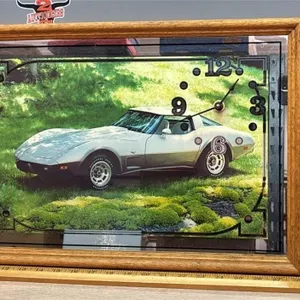 Mirrored Corvette Clock. 19”W x 13”H. *NO SHIPPING