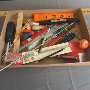Assorted Hand Tools, Levels, Screwdrivers, and Acc