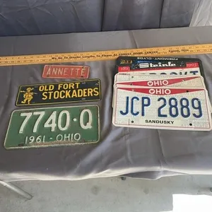 Vintage Ohio License Plates and Automobilia Lot