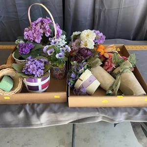 Assorted Artificial Flower Arrangements and Decora