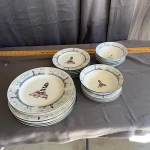 Home Trends Coastal Lighthouse Nautical Dinnerware