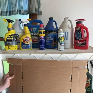 Assorted Automotive and Household Cleaning Chemica