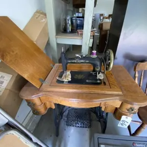 New Home Pedal Sewing Machine in Cabinet