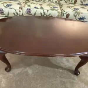 Oval Wood Coffee Table 46"L x 27"W