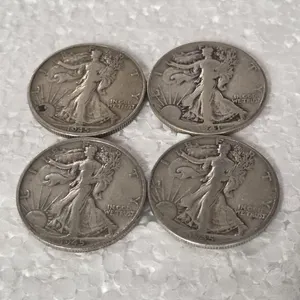 4-WLAKING LIBERTY HALVES 90% SILVER