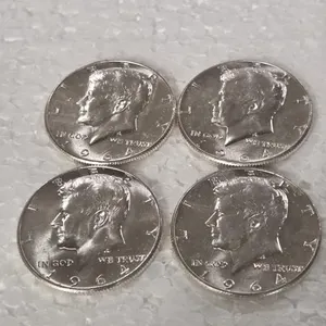 4-1964 UNC KENNEDY HALVES 90% SILVER
