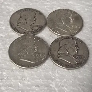 4-FRANKLIN HALVES 90% SILVER