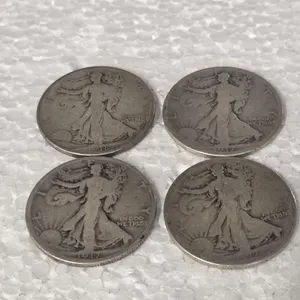 4-WALKING LIBERTY HALVES 90% SILVER