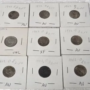 9- MERCURY DIME, 8-1942-D &