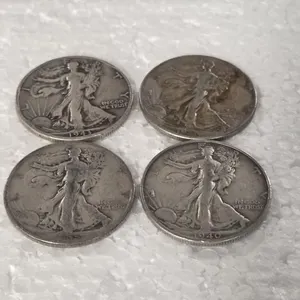 4-WALKING LIBERTY HALVES 90% SILVER
