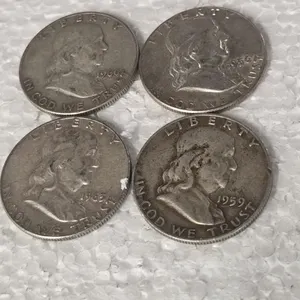 4-FRANKLIN HALVES 90% SILVER