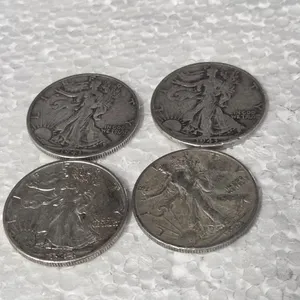 4-WALKING LIBERTY HALVES 90% SILVER