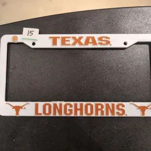 Plastic Texas Longhorns licence plate frame