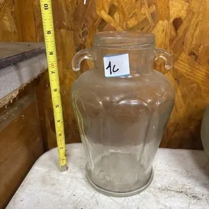 Vintage clear glass olive jar