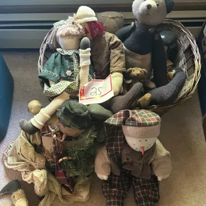 Basket full of stuffed toys