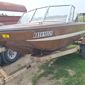 F - 16ft Fibreglass Boat with Johnson motor with trailer