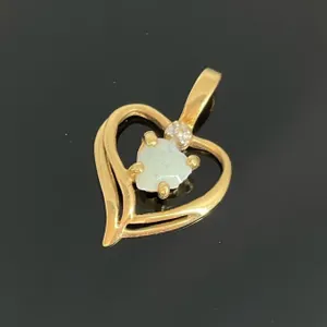 Gold and Opal Heart Pendant