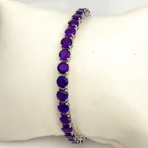 Amethyst Silver Tennis Bracelet