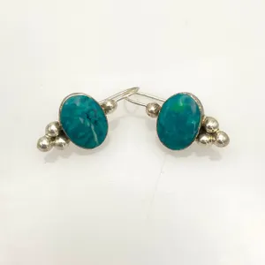 Blue Apatite Silver Earrings