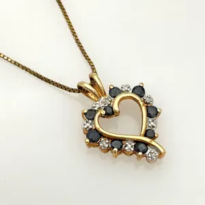 Sapphire and Diamond Heart Necklace