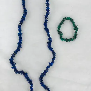 Lapis Lazuli Necklace and Malachite Bracelet