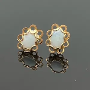 Opal Gold Earrings