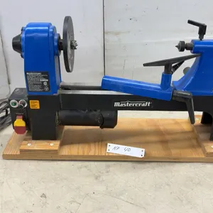 Mastercraft 55-2503-6 Mini Wood Lathe with Variable Speed on Custom Wooden Base