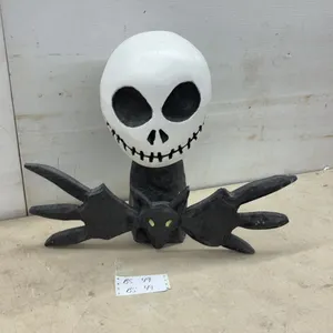 Jack Skellington Handcrafted Wooden Figure with Bat Bowtie from Nightmare Before Christmas, 18 x