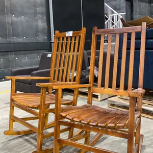 PAIR OF WOODEN ROCKING CHAIRS