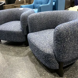 PAIR OF BLUE MODERN TUB CHAIRS