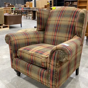 PLAID RETRO ARMCHAIR