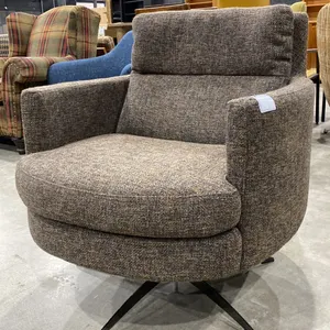 BROWN MODERN SWIVEL ARMCHAIR
