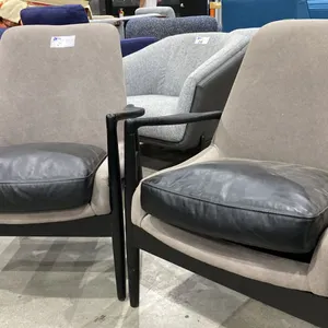 PAIR OF GREY/BLACK ARMCHAIRS