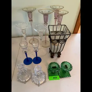 Mixed lot of Glass Vases Candle Holders