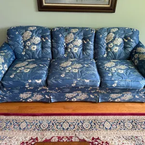 International Furniture Blue Floral Sofa
