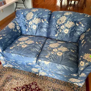 International Furniture Blue Floral Loveseat