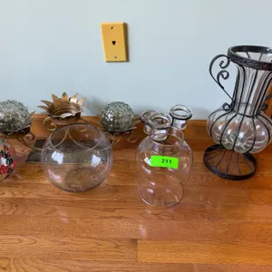 Mixed lot of Glass Vases  Candle Holders