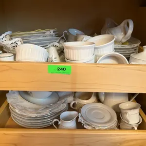 Mixed lot of White Porcelain Dinnerware Serving...