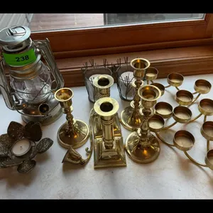 Mixed lot of Brass Candlesticks Lantern