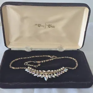 Vintage Signed Keyes Rhinestone Necklace