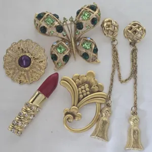 Brooches: Butterfly, lipstick, etc