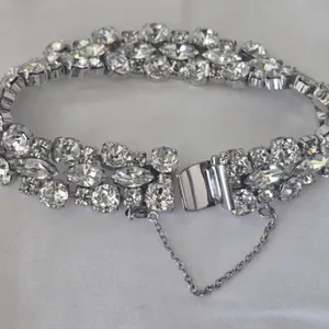 Rhinestone Clear Bracelet signed Sherman