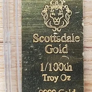Scottsdale Gold 1/100th Troy Oz. .9999 Gold Bar