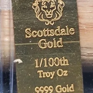 Scottsdale Gold 1/100th Troy Oz. .9999 Gold Bar