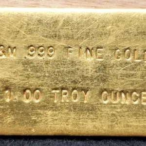 Vintage H&M 1 Troy Oz. .9999 Gold Bar, Metal