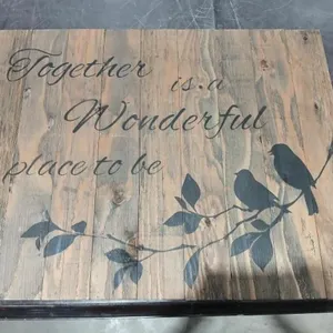 Together wood wall hanging, 27" x 21"