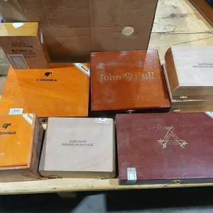Bundle with 8 assorted Cigar wood  boxes